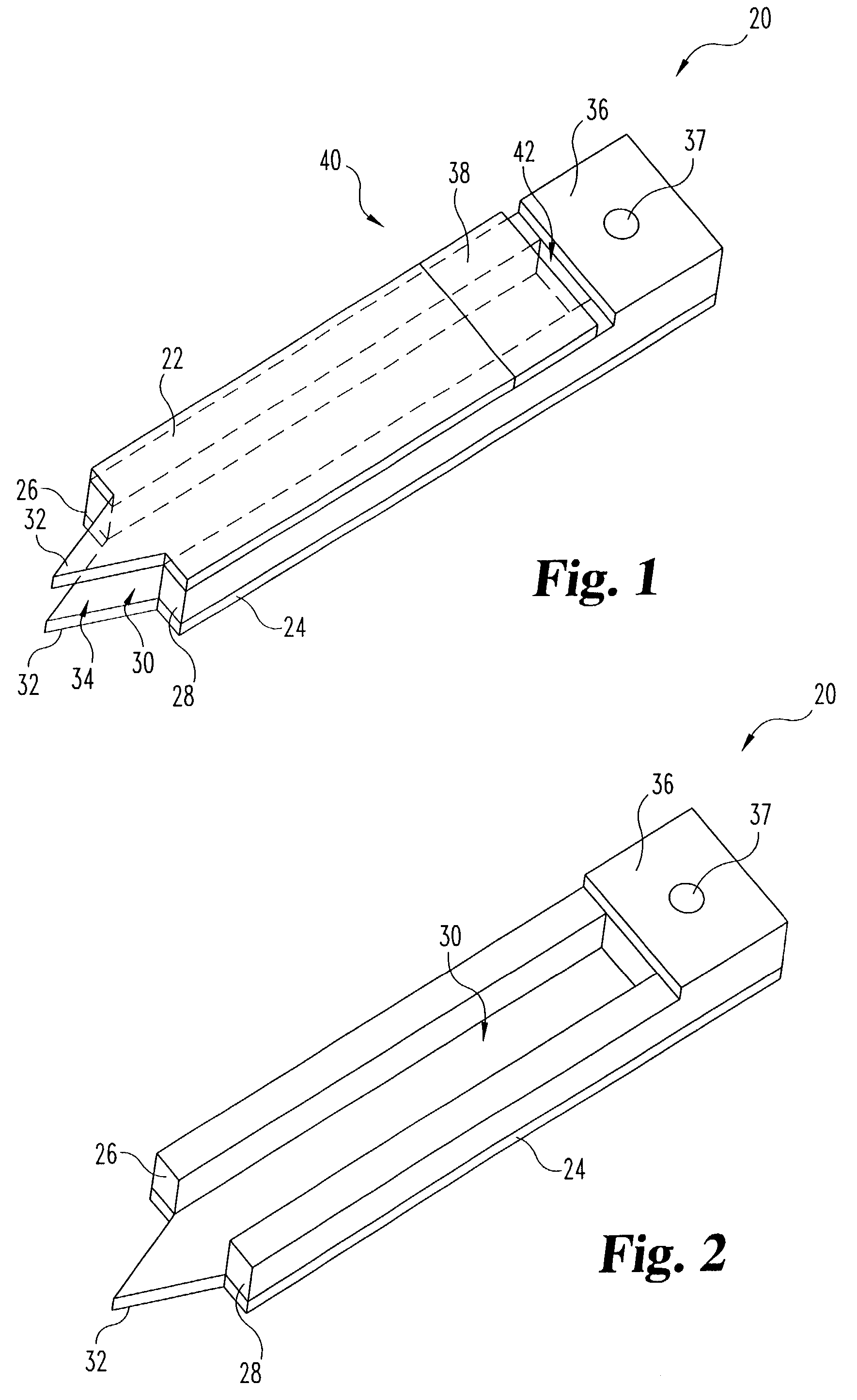 Dual blade lancing test strip