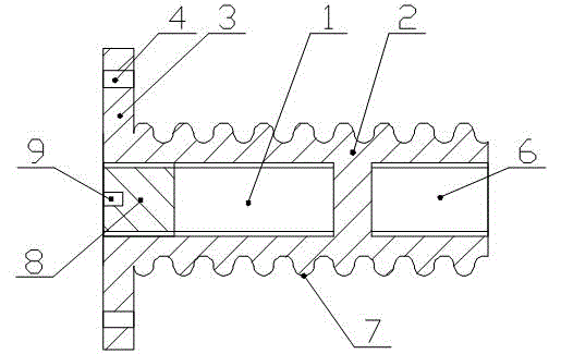 Embedded cylindrical nut anchor bed and use method thereof