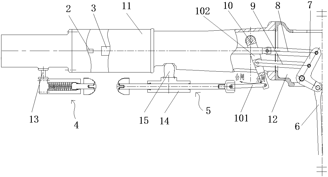 High-voltage switch and fracture structure