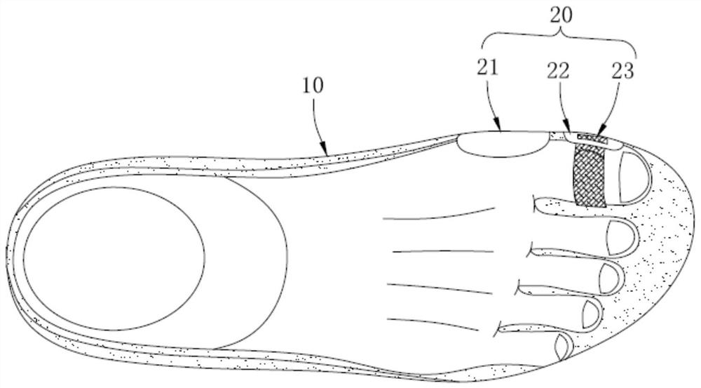 Insole with auxiliary correction function of valgus hallux