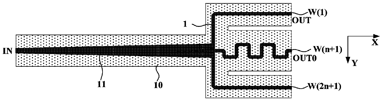 Ultra-wideband odd-path power divider