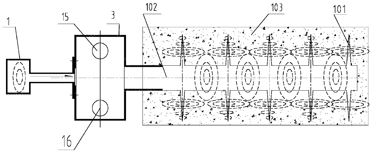 Gas pulsation quantum energy implantable presplitting anti-reflection gas extraction method and device