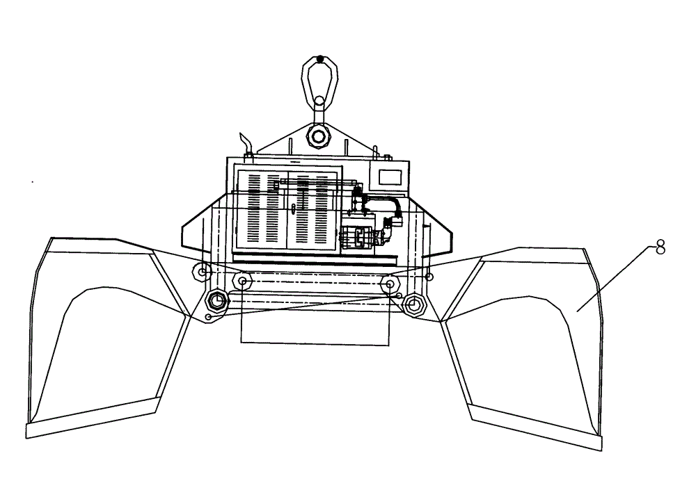 Hydraulic grab driven by diesel through wireless remote control