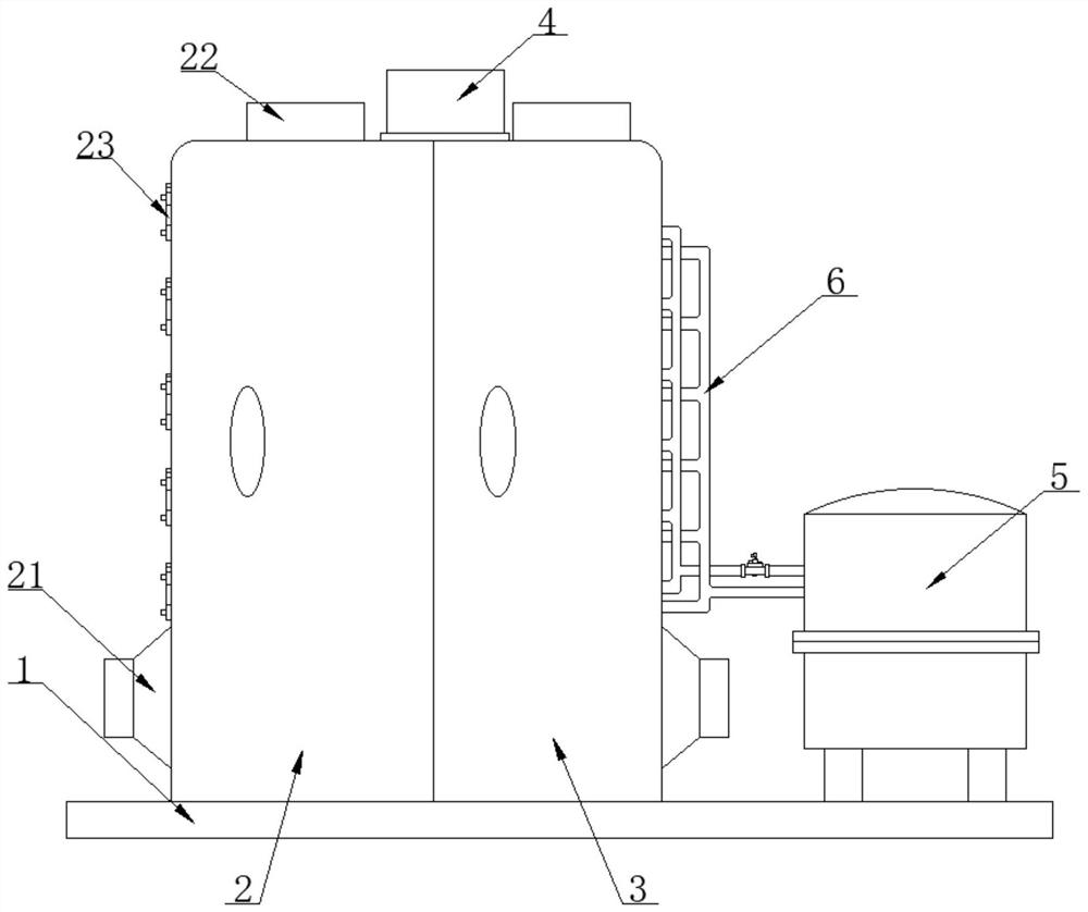 A thermal power plant combined heat pipe flue gas waste heat recovery device