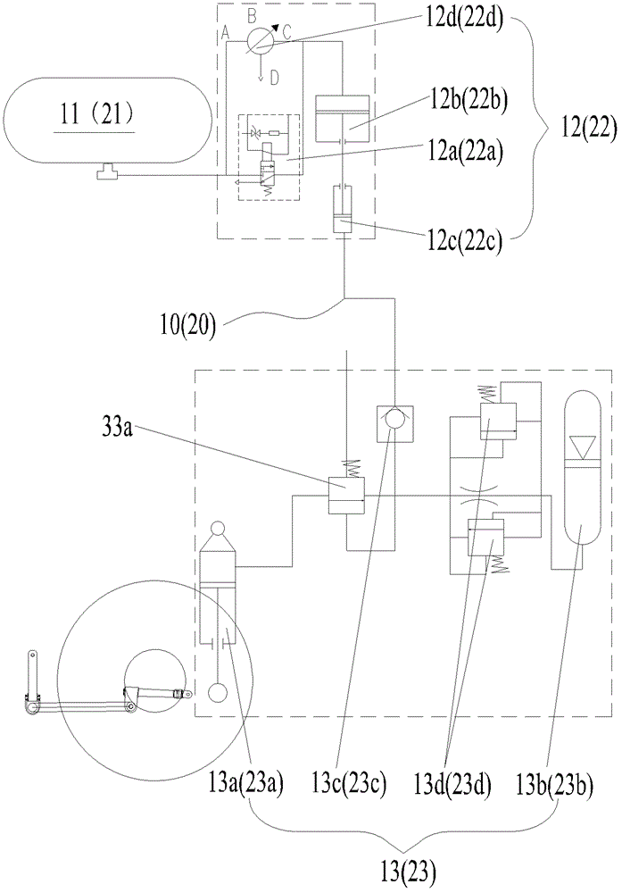 Hydro-pneumatic suspension device, hydro-pneumatic suspension frame, underpan and vehicle