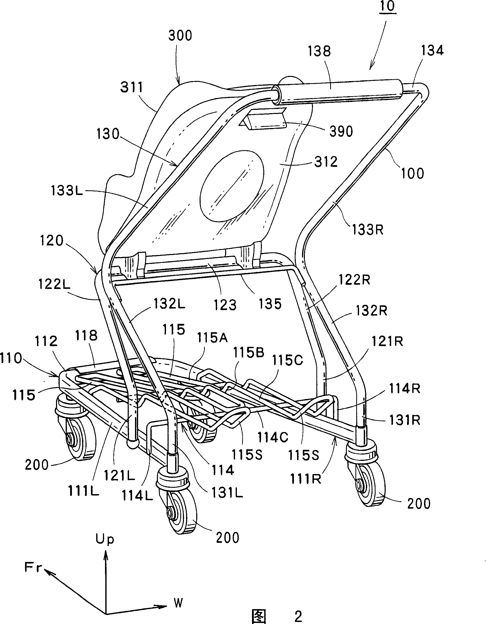 Belt locking mechanism, head supporting body installation structure, seat main body installation structure and shopping vehicle