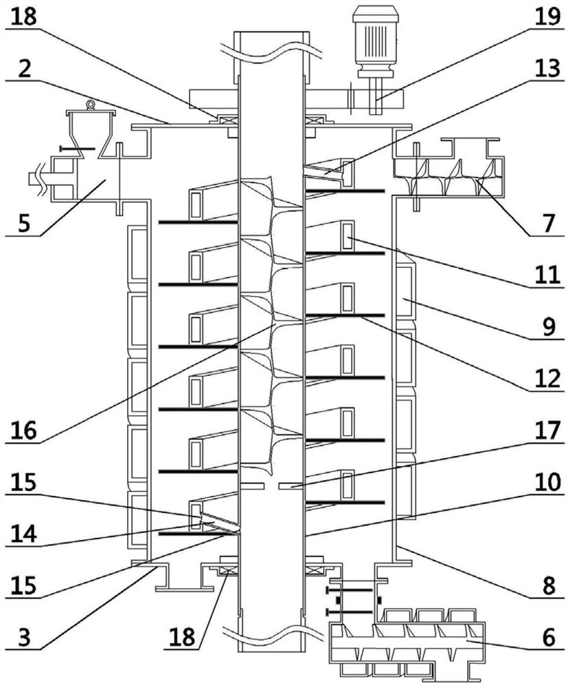 Vertical multi-directional heating organic solid waste pyrolysis device