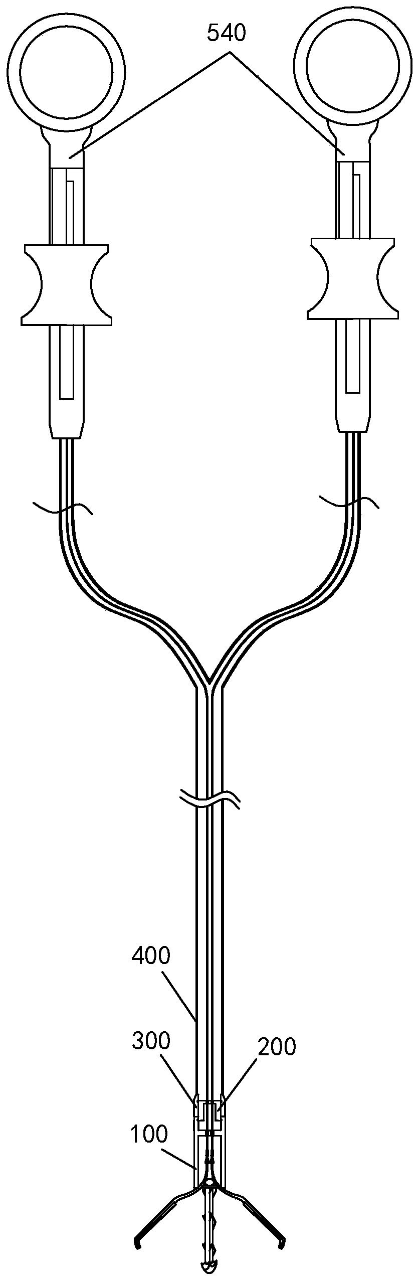 Endoscope double-arm closing clamp for closing digestive tract perforation