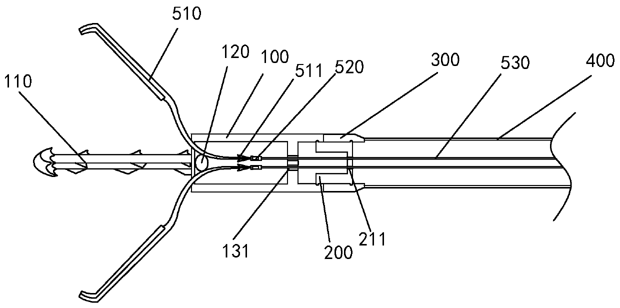 Endoscope double-arm closing clamp for closing digestive tract perforation