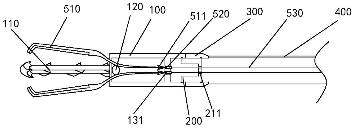 Endoscope double-arm closing clamp for closing digestive tract perforation