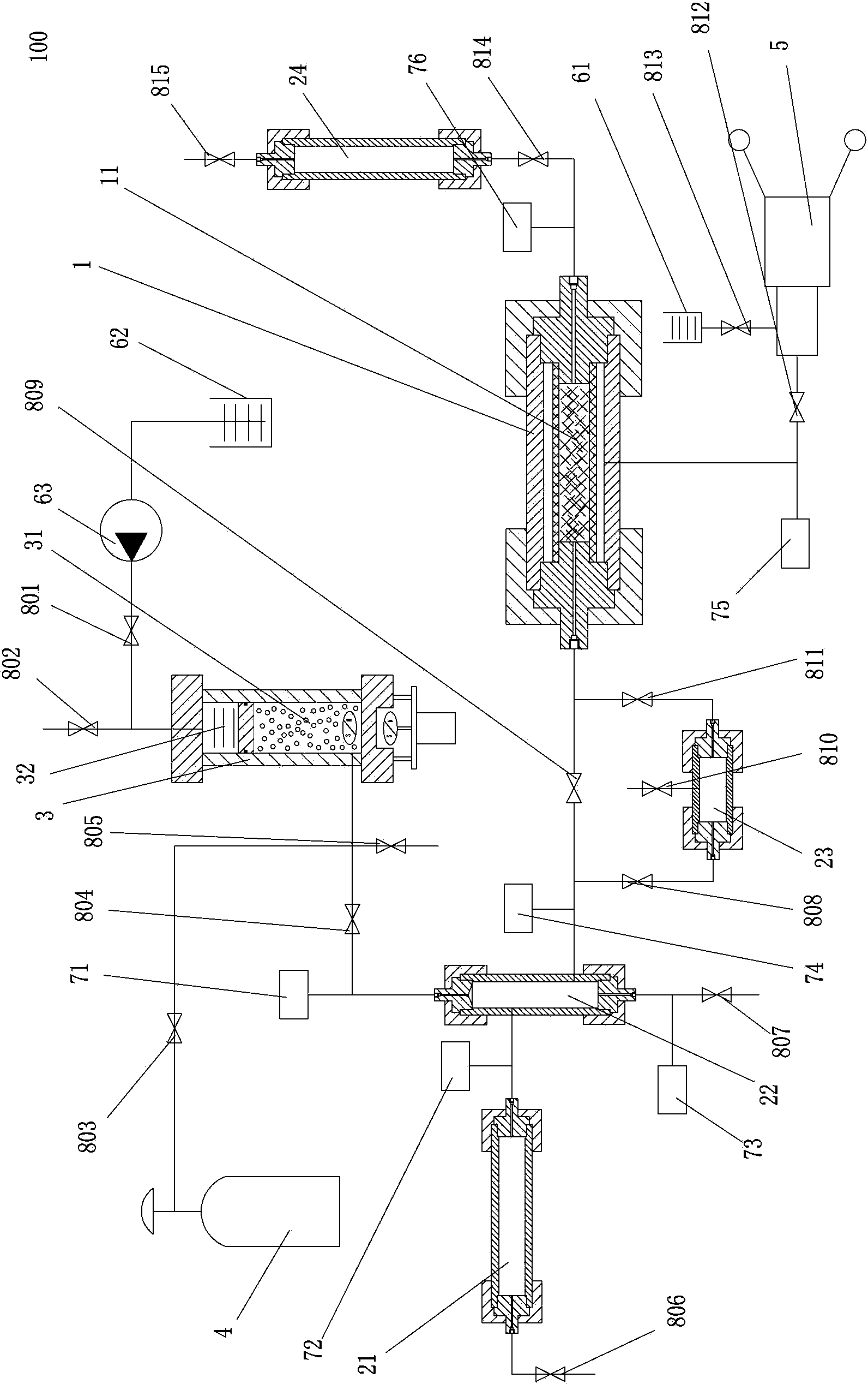 Foam huff and puff sand discharging experiment device and method based on integration of well hole and oil reservoir