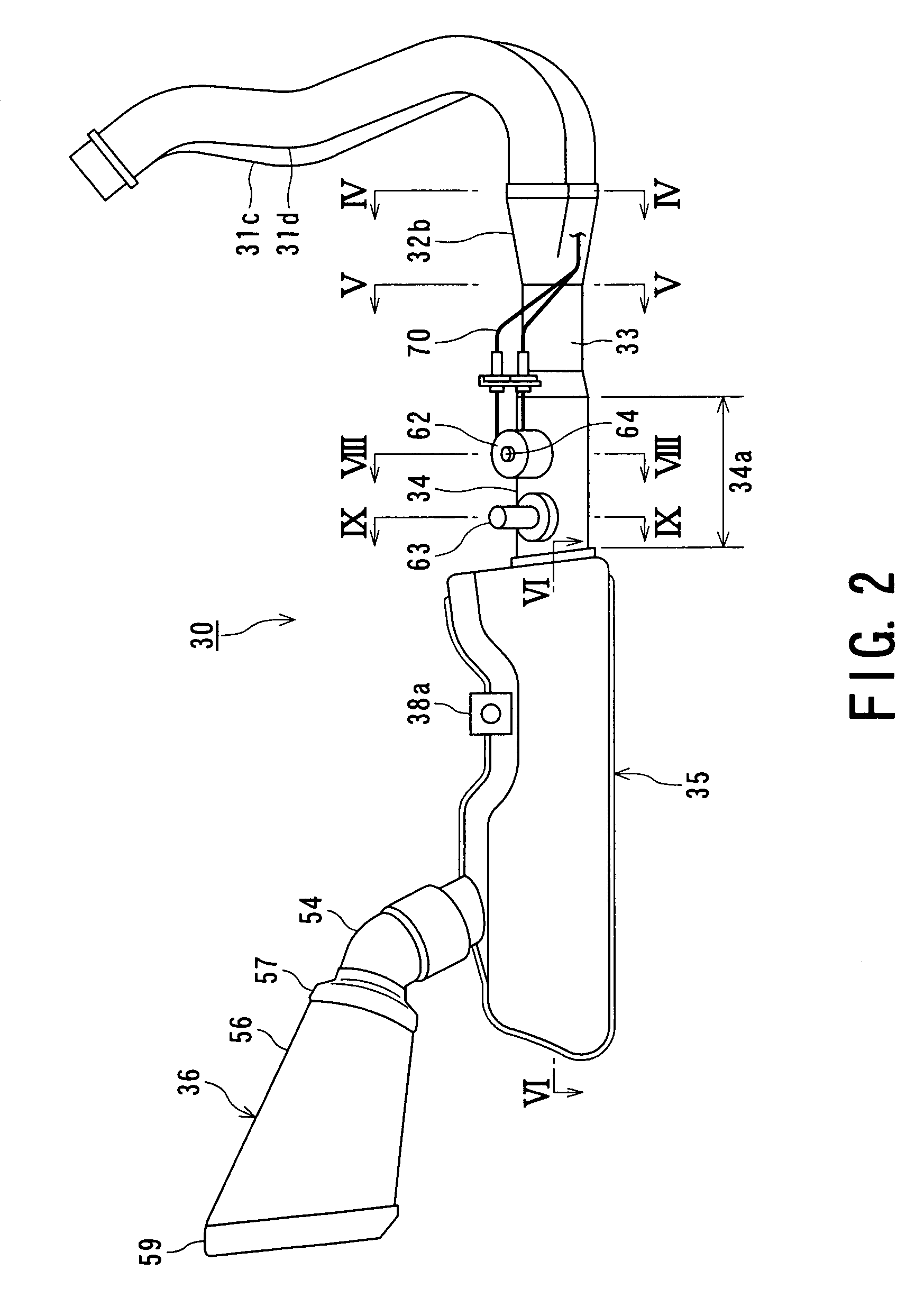 Exhaust system for motorcycle