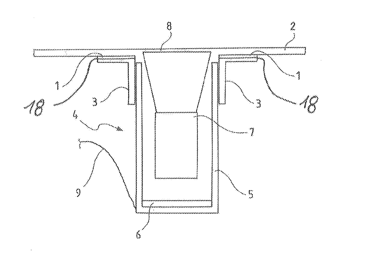 Sensor device and method for recording at least one contact event on a vehicle