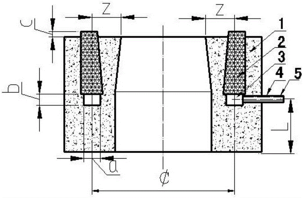 Continuous casting tundish diffuse-type gas-permeable ring upper nozzle brick cup and argon blowing refining method thereof