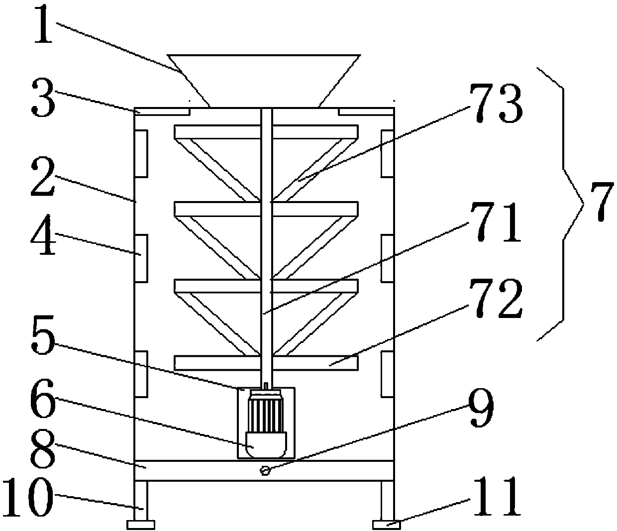 Grain storage bin with mould-proof effect