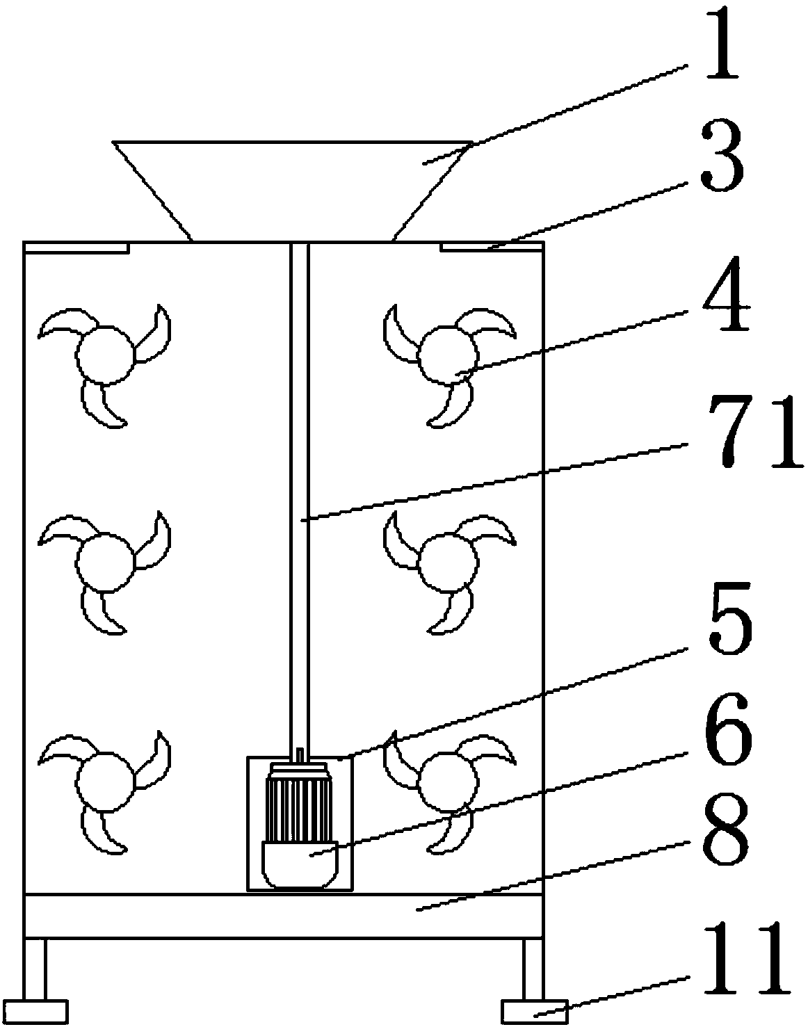 Grain storage bin with mould-proof effect