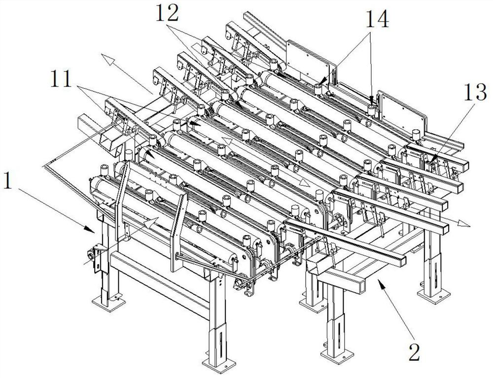 A wood palletizing automatic processing production line