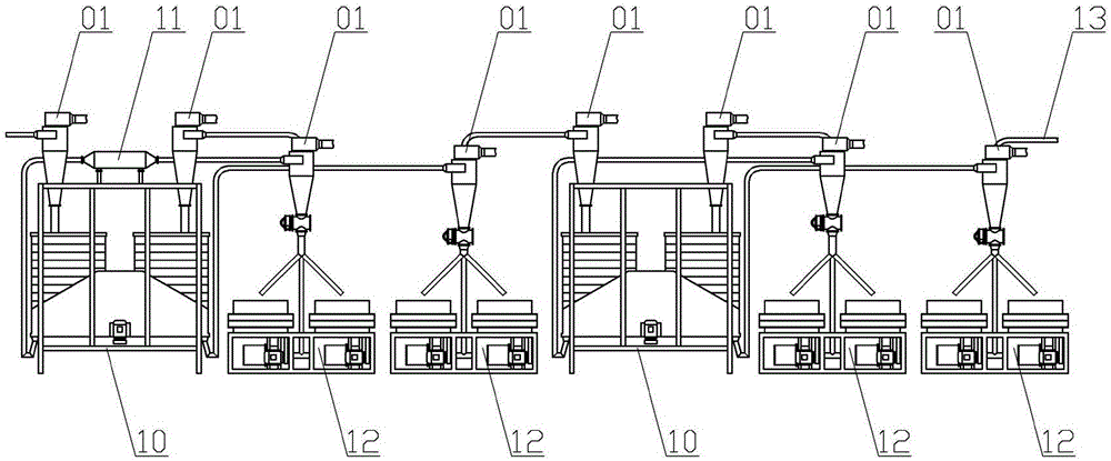 Low-temperature wheat flour processing method, system device adopting method and application