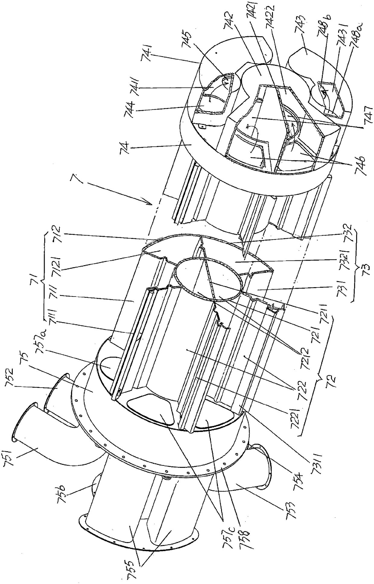 Drum type forming device of automotive interior trim part forming machine