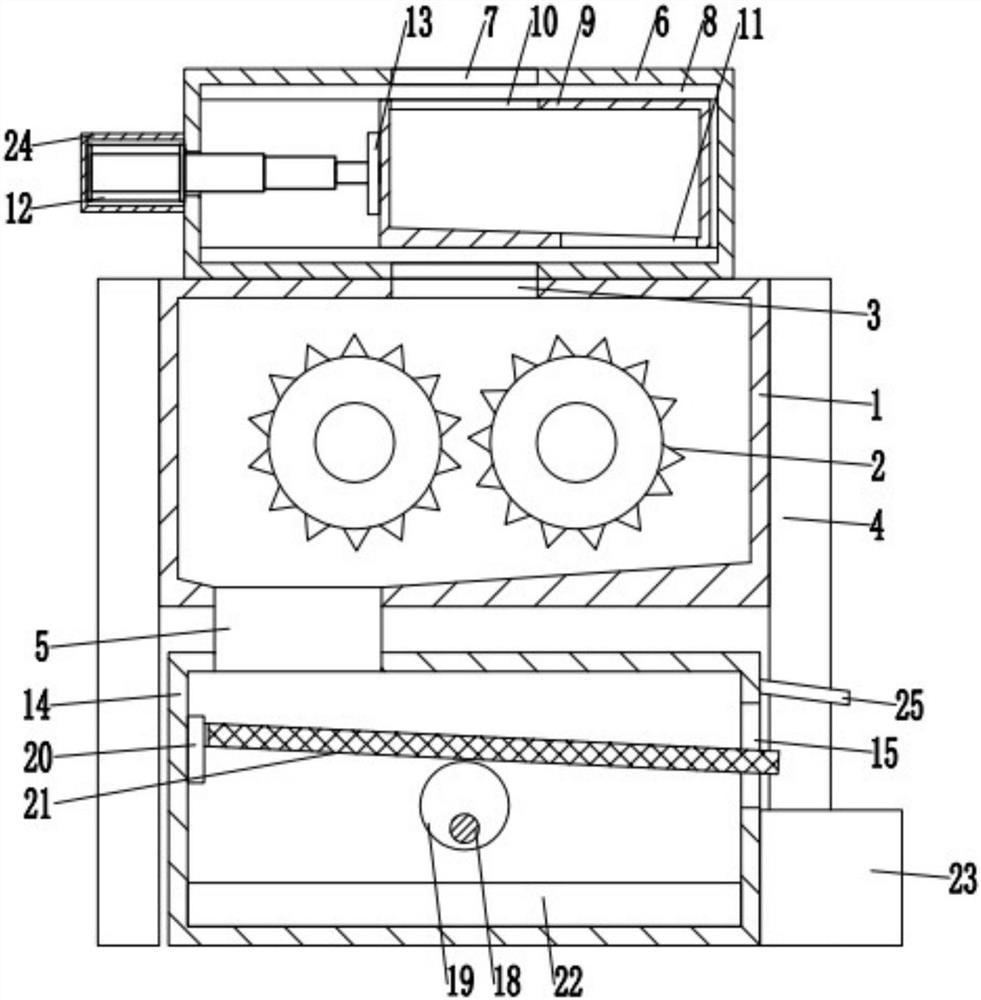 Waste lithium battery crushing and sorting device