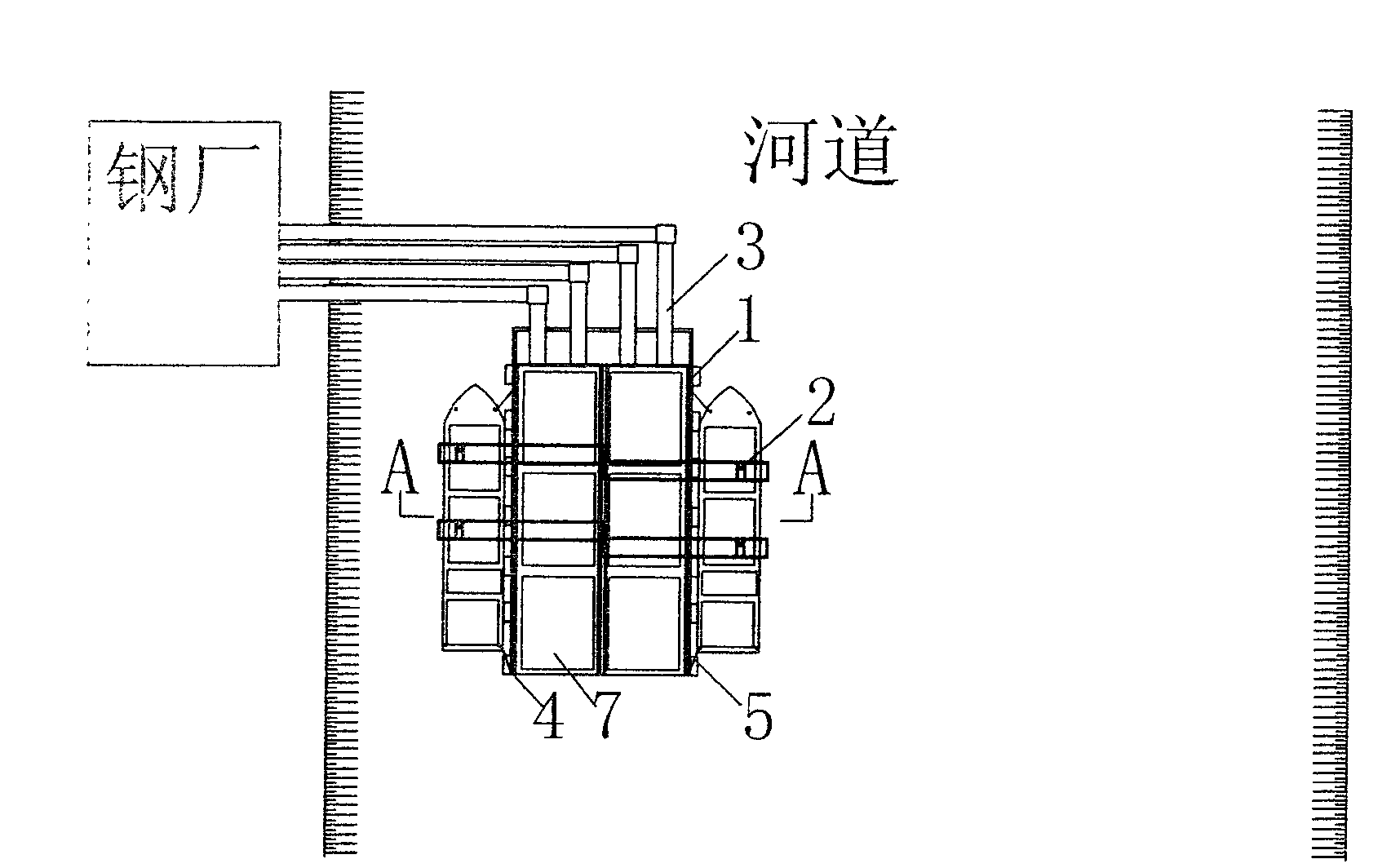 Bulk-cargo warehouse wharf and application method thereof