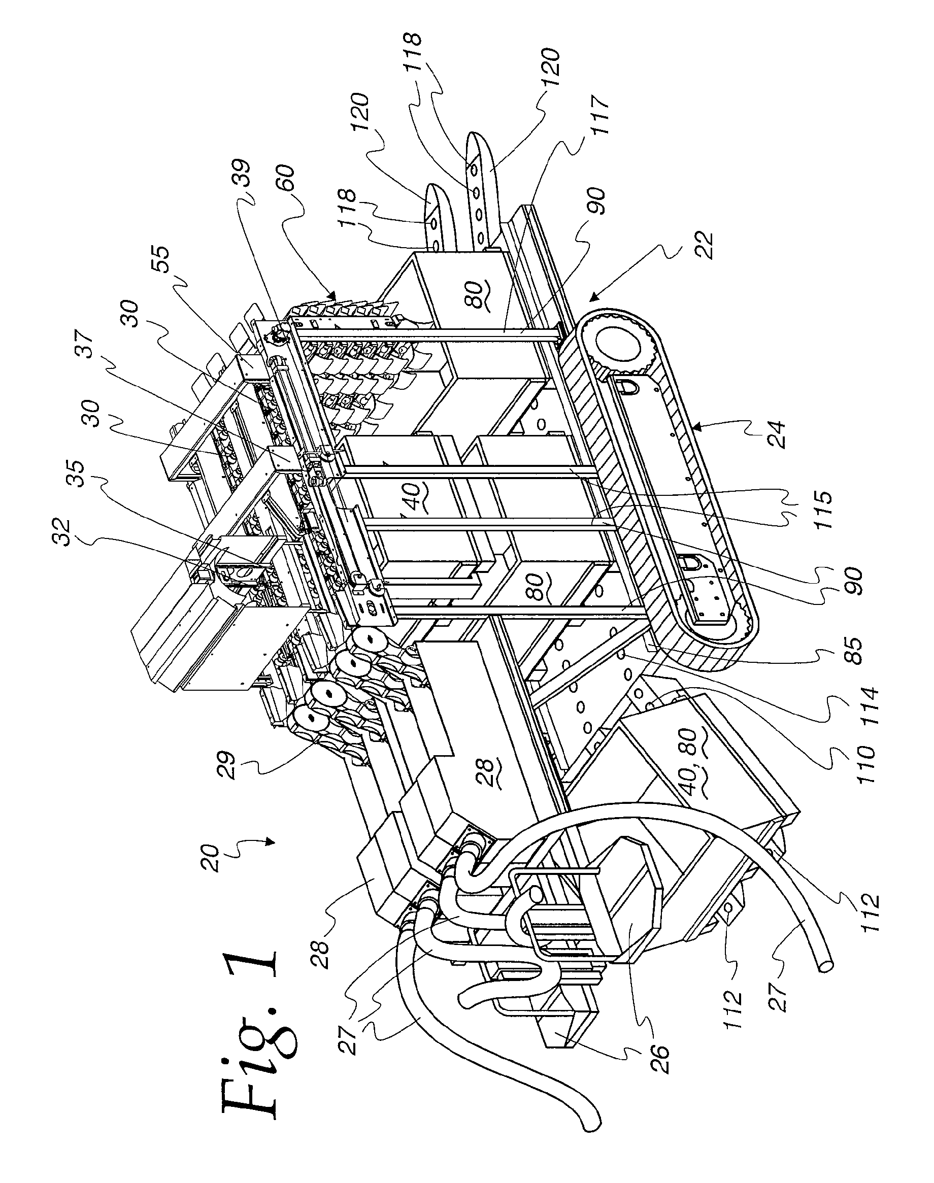 Mobile system for improving the picking and preliminary processing of apples, citrus, stone fruit and like objects