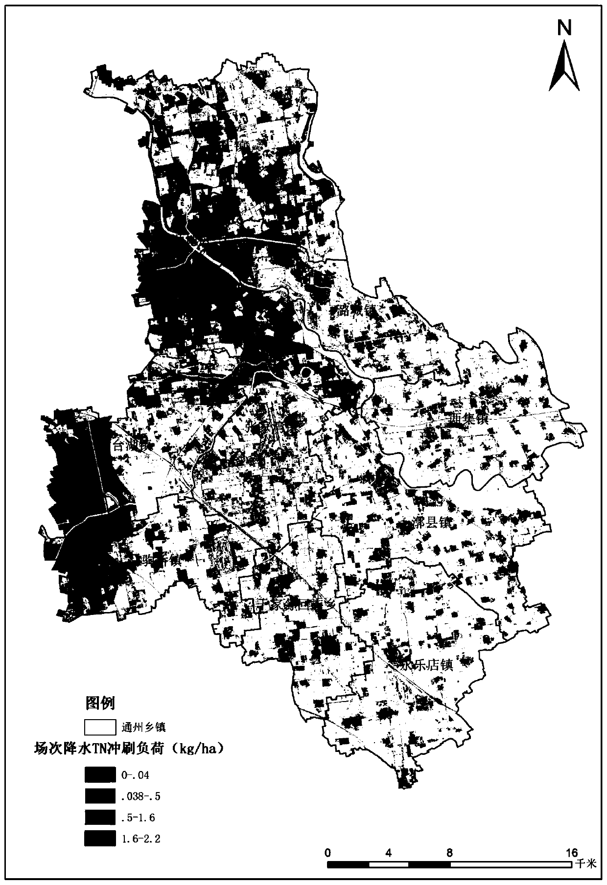 Urban nitrogen and phosphorus non-point source pollution evaluation method based on remote sensing scale