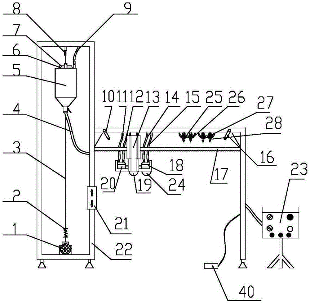 Double nozzle semi-automatic glazing device