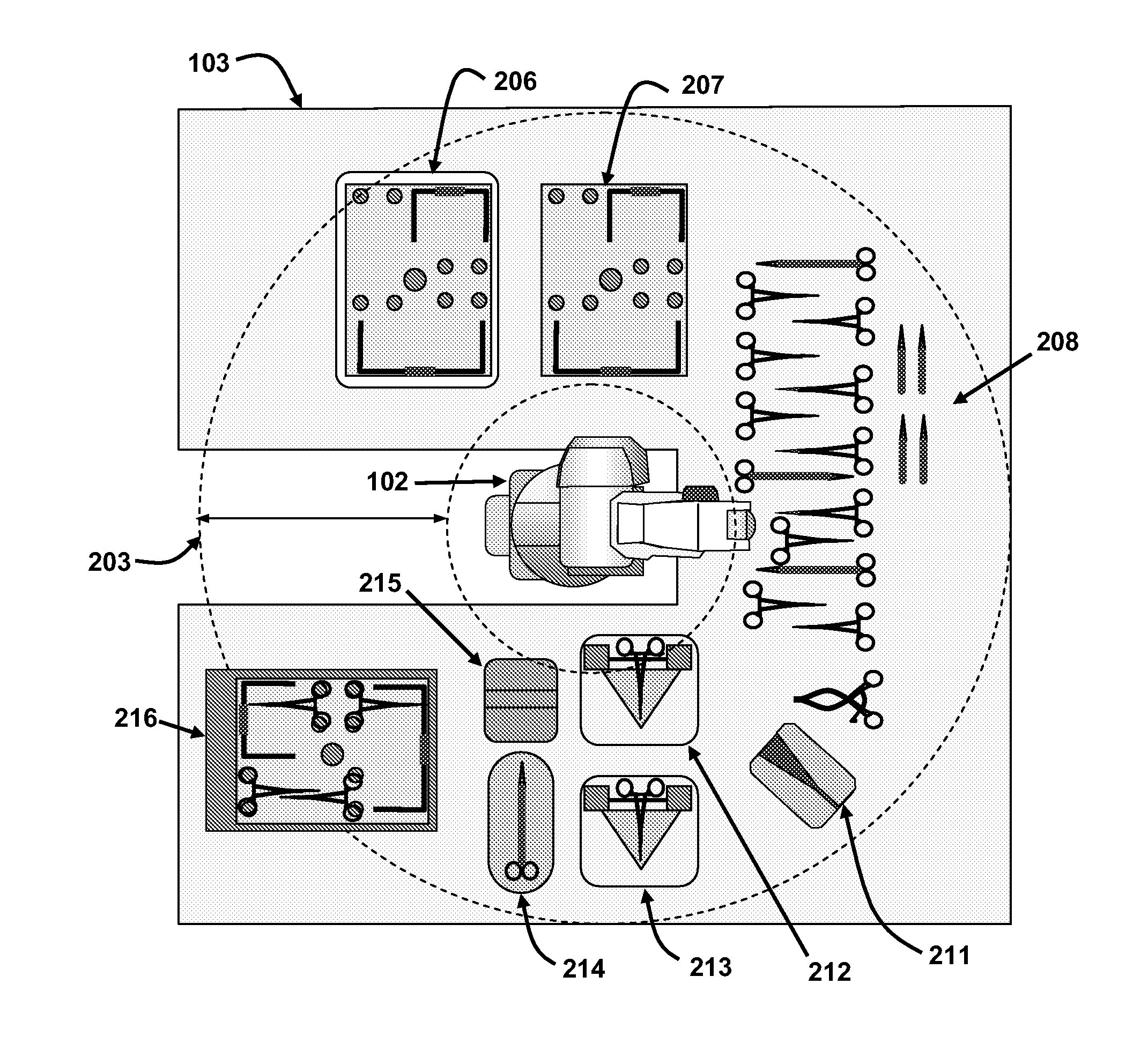 Automated robotic system for handling surgical instruments