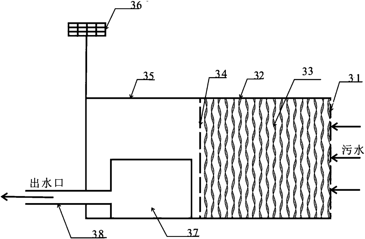 Solar power type artificial ecological floating island water purification system