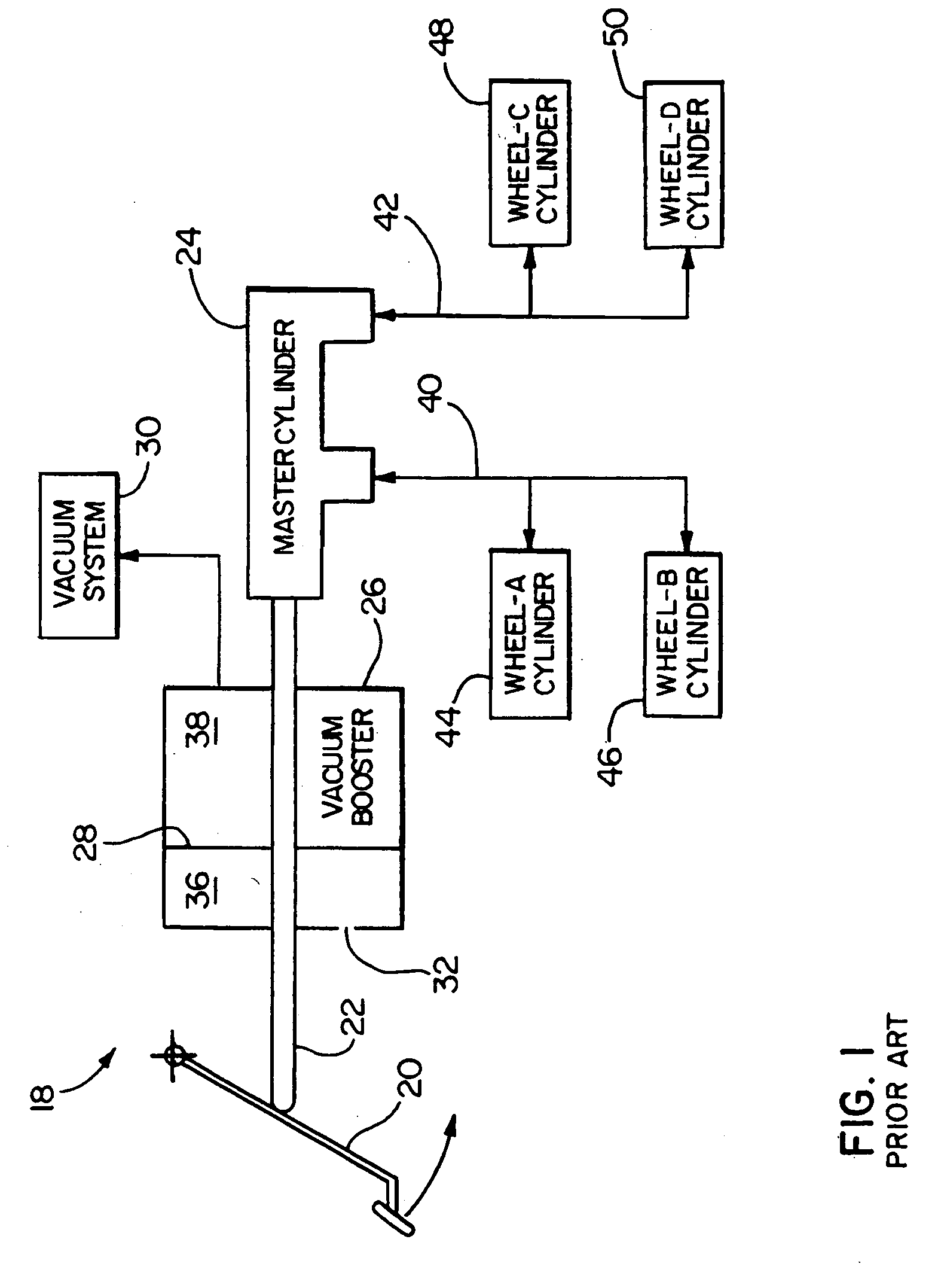 Vacuum actuated brake pressure intensifier