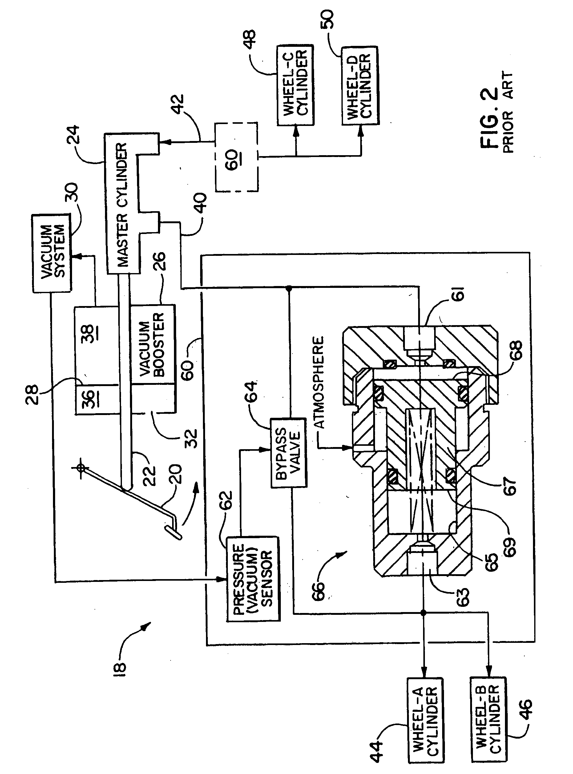 Vacuum actuated brake pressure intensifier