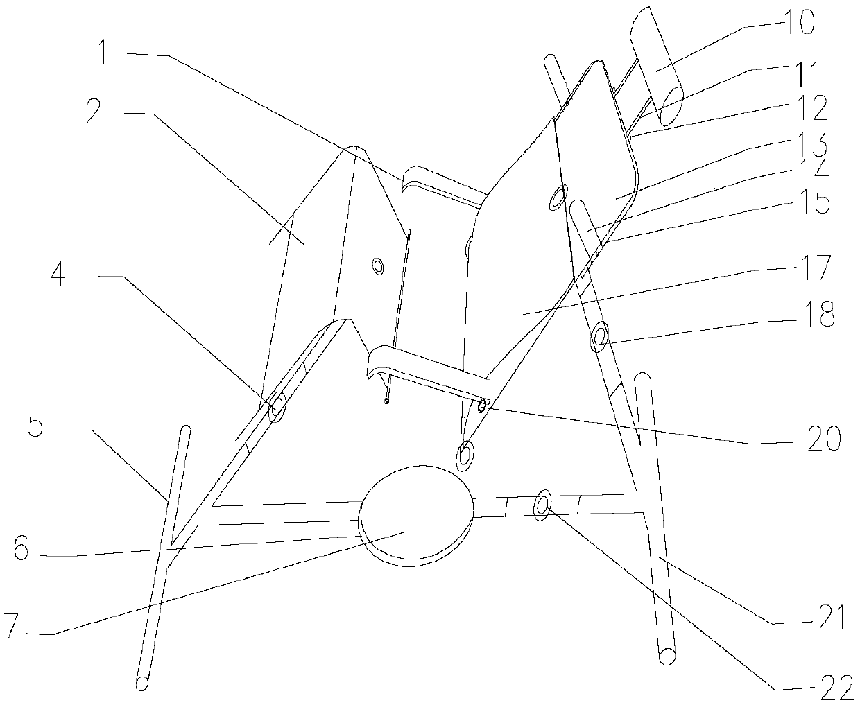 Rehabilitation chair for suspending hips and with adjustable-height hip pad