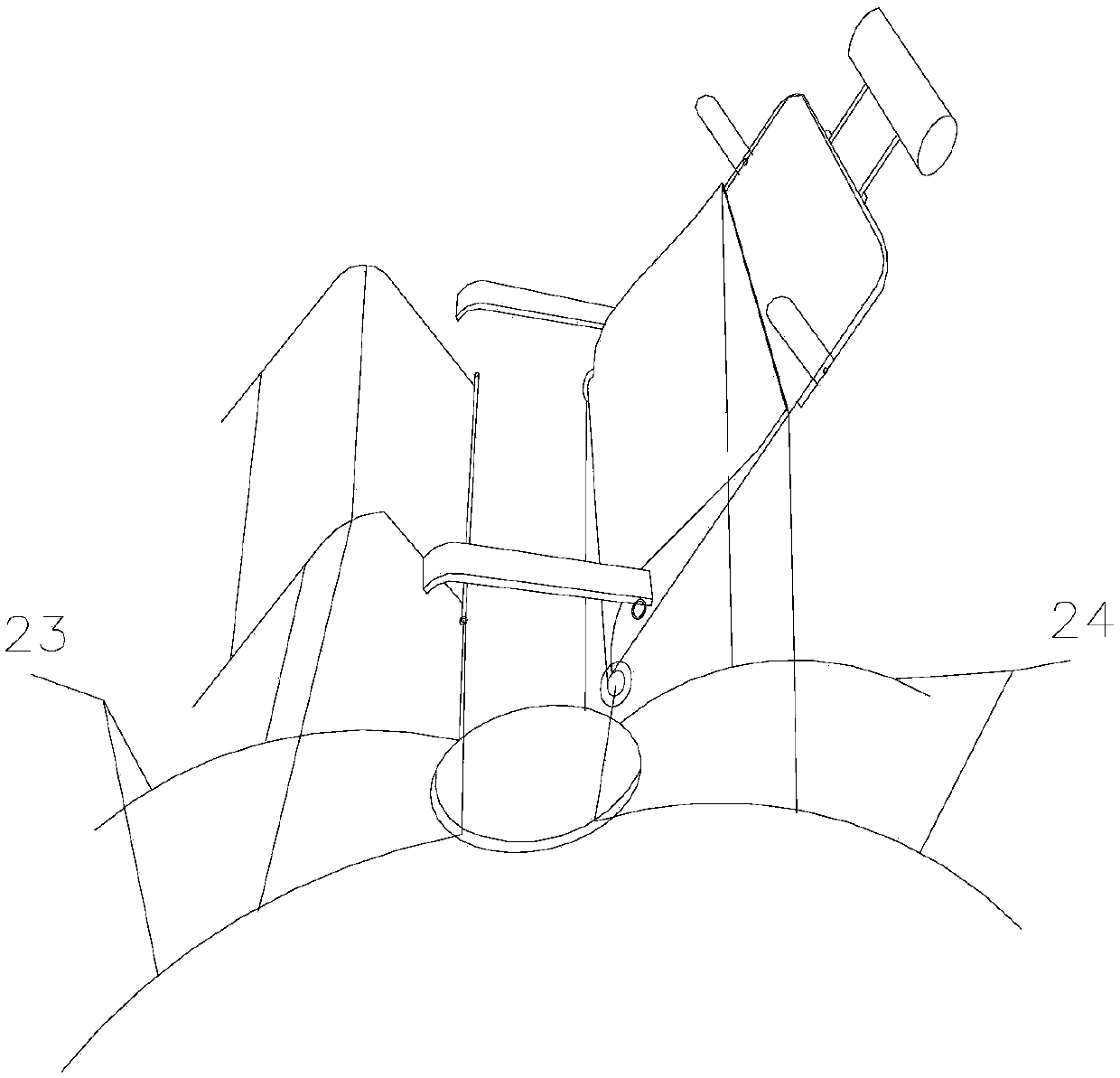 Rehabilitation chair for suspending hips and with adjustable-height hip pad