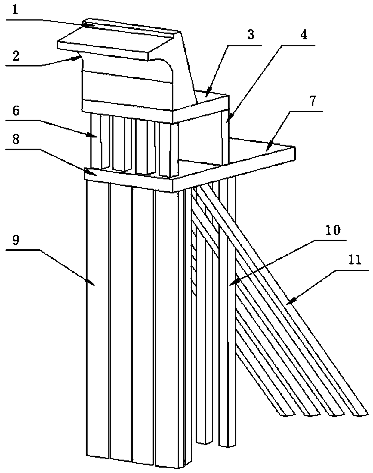 Unloading type t-type sheet pile breakwater enclosure