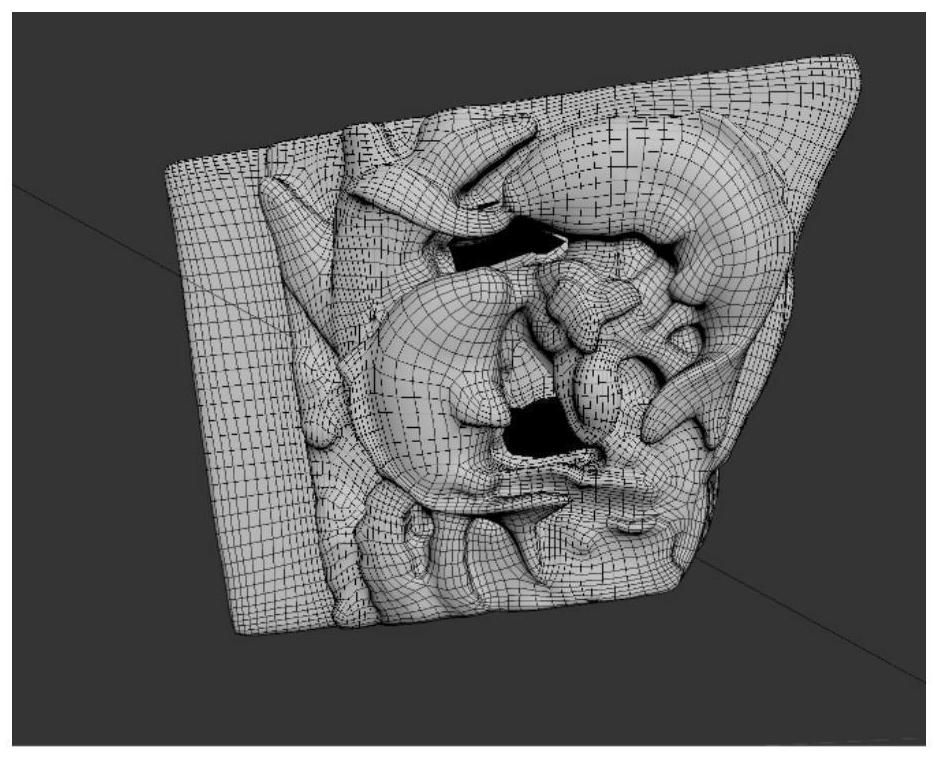 Digital restoration research method for hollowed wood carving