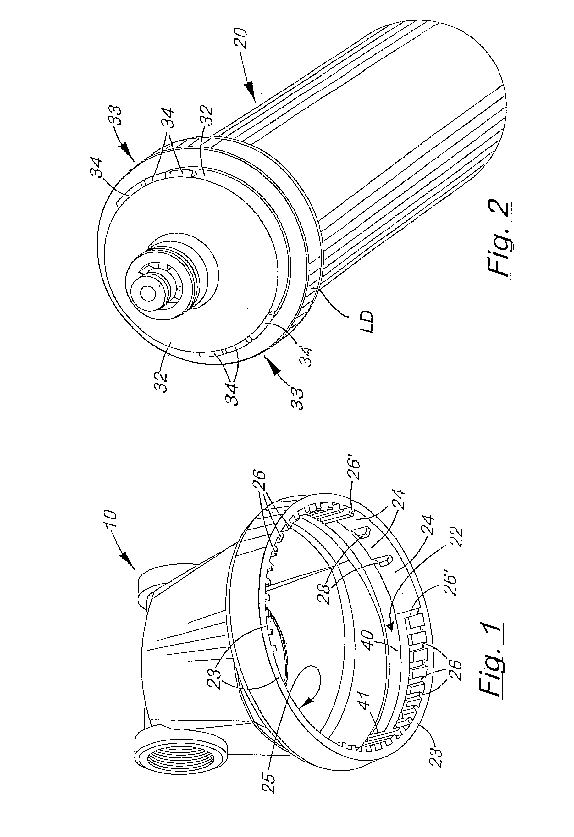 Keyed system for connection of filter to filter holder