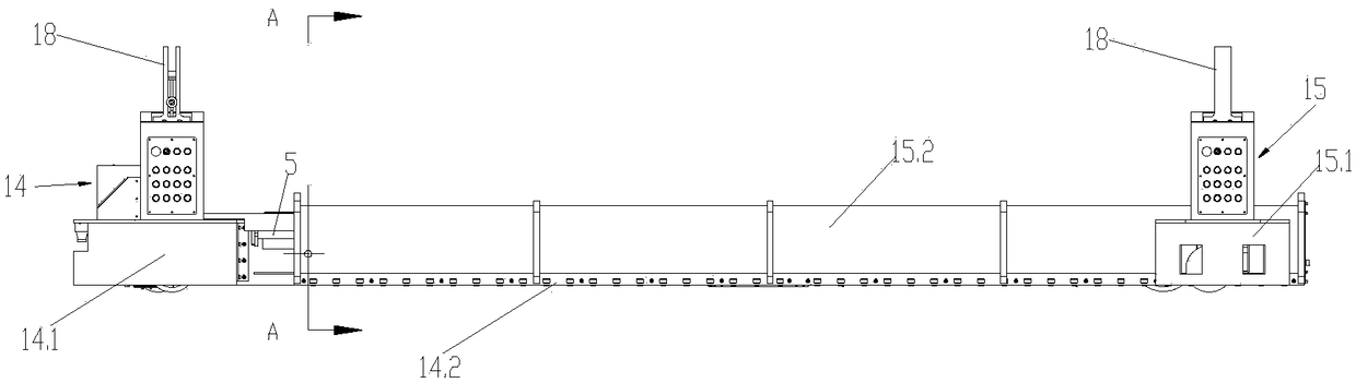 Telescoping long stroke automatic guiding transport cart