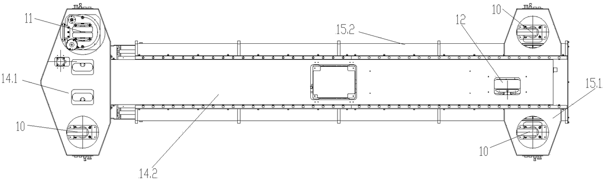 Telescoping long stroke automatic guiding transport cart