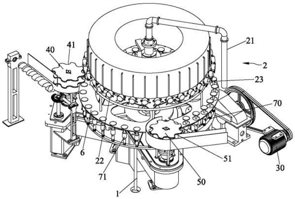 Filling machine of bottled liquid