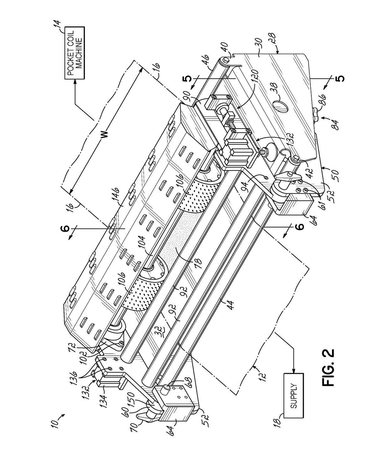 Apparatus For Ventilating Fabric Used To Make Pocketed Springs