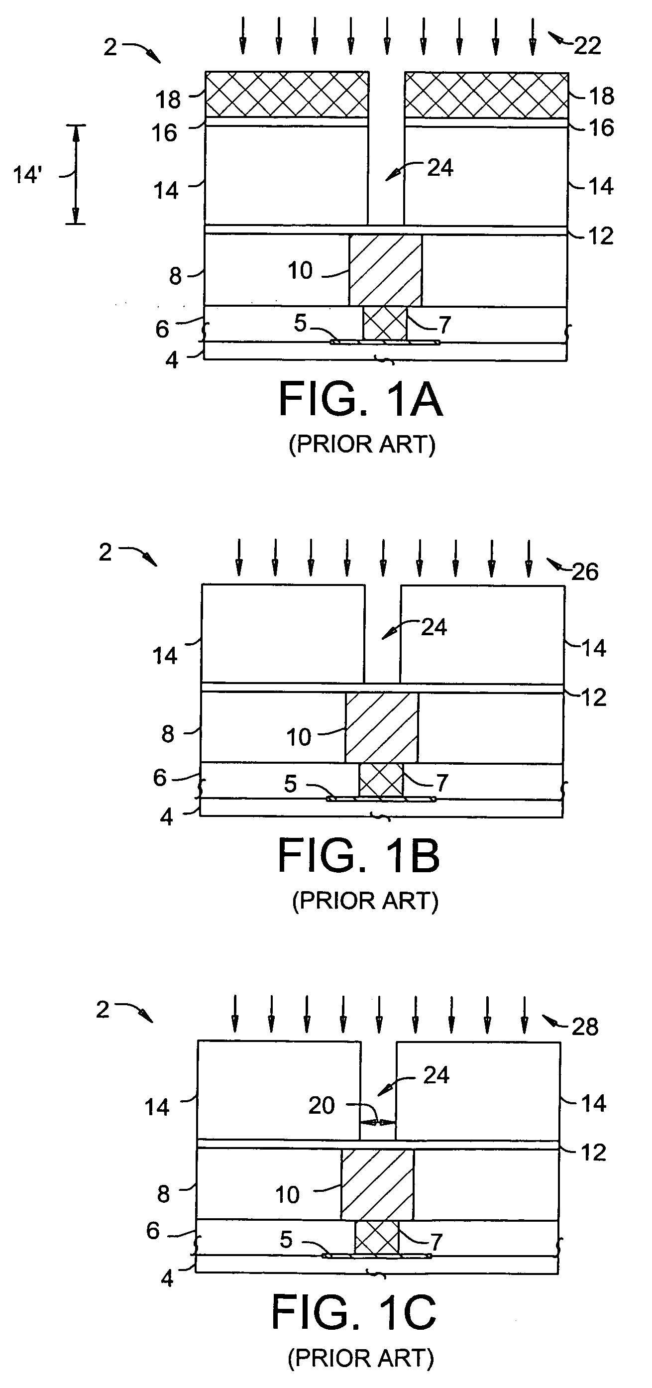 In-situ etch-stop etch and ashing in association with damascene processing in forming semiconductor interconnect structures