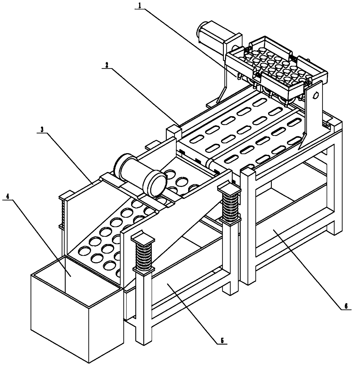 A stainless steel dinner plate recovery device based on a vibrating sieve