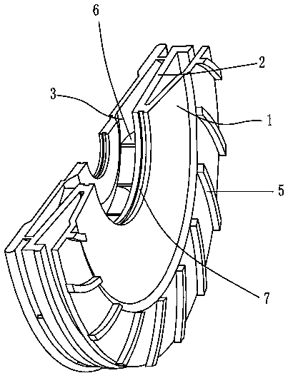 V-shaped flow guiding groove diffuser for draught fan