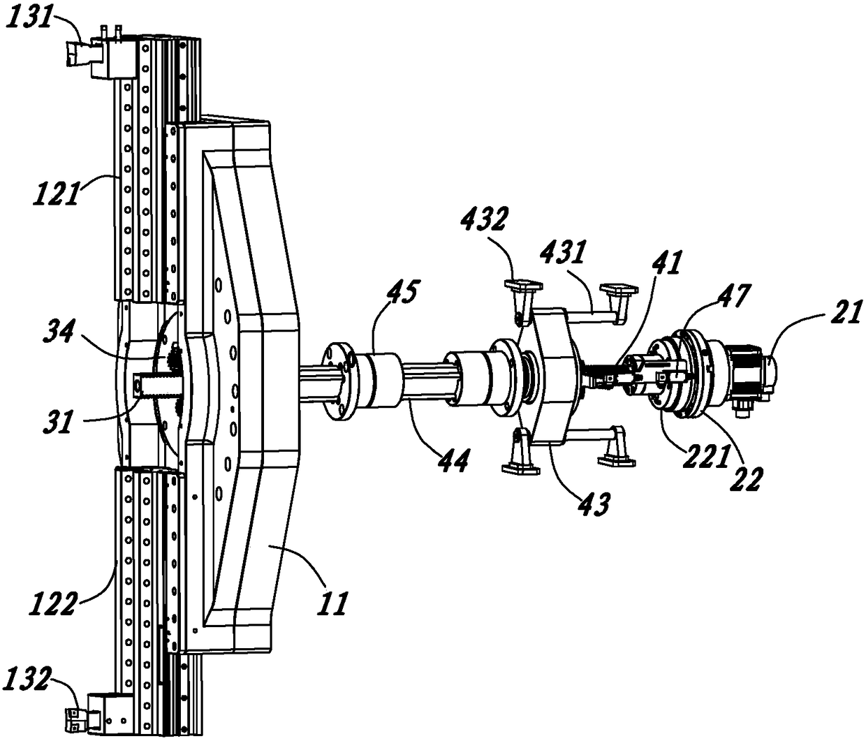 A knife advance and retreat mechanism for end surface bevel processing equipment