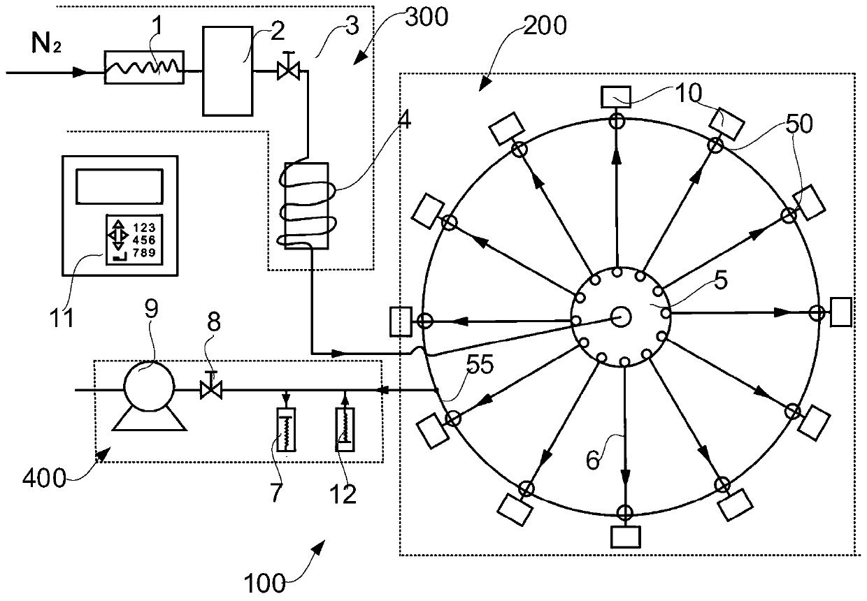 Gas bag cleaning device and method