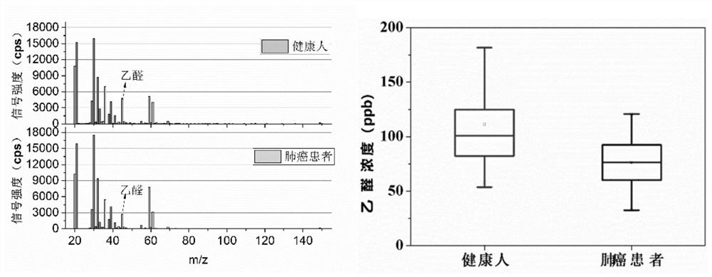 Lung cancer gas marker in expiration and application of lung cancer gas marker in lung cancer screening