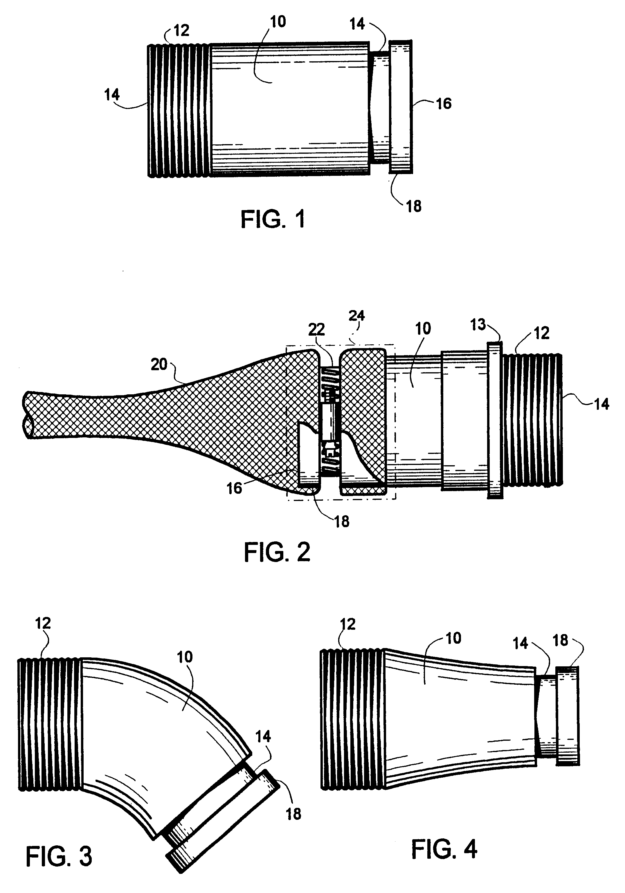 Braided shield terminating potting backshell