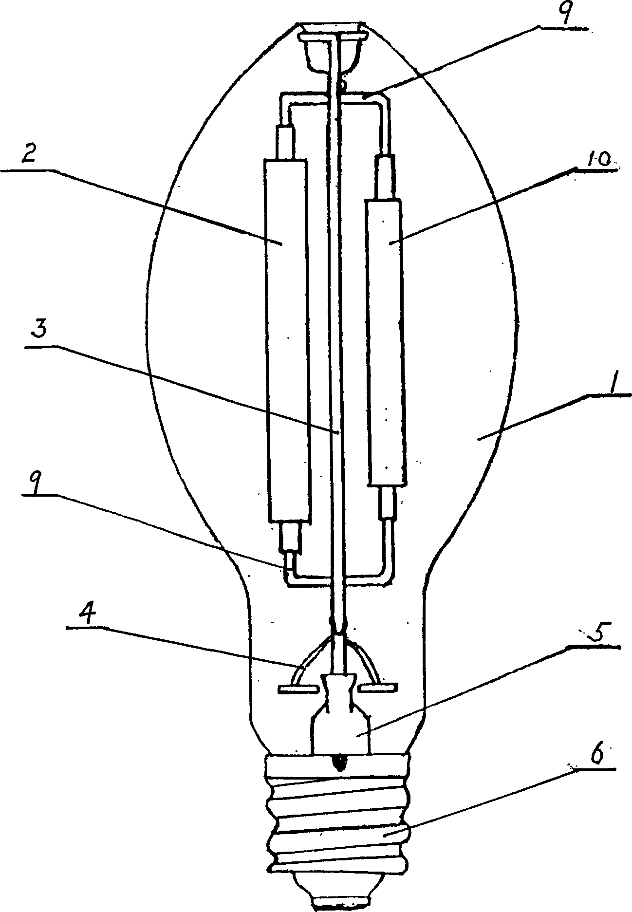 Double-power gas discharge lamp and its energy saving controller