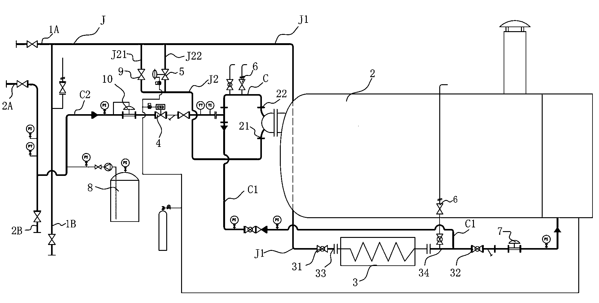 Mobile emergency natural gas supply system and mobile emergency natural gas supply method